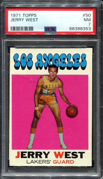 1971 Topps #50 Jerry West PSA 7