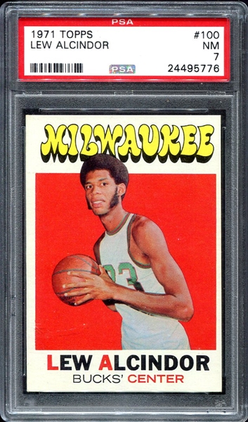 1971 Topps #100 Lew Alcindor PSA 7