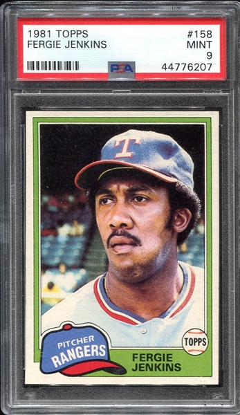 1981 Topps Fergie Jenkins #158 PSA 9
