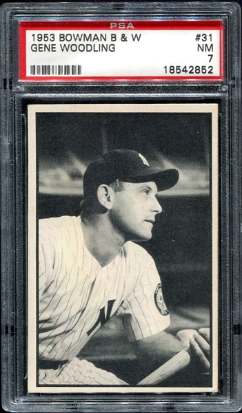 1953 Bowman B & W #31 Gene Woodling PSA 7