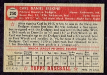 1952 Topps #250 Carl Erskine Exmt+