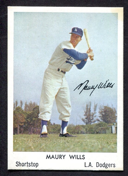 1960 Bell Brand Dodgers Maury Wills Nrmt