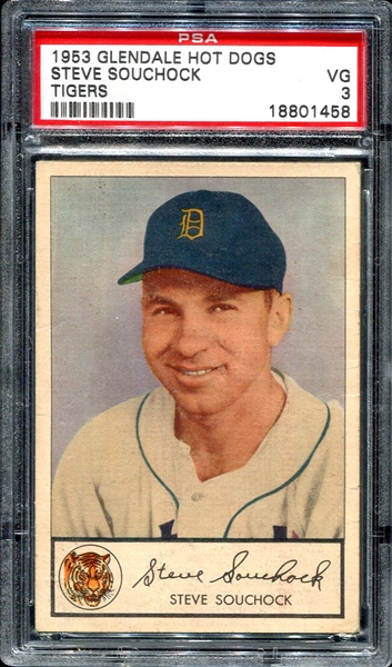 1953 Glendale Hot Dogs Steve Souchock PSA 3