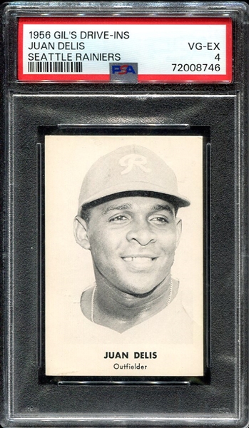 1957 Gils Drive-Ins Juan Delis Seattle Raniers PSA 4