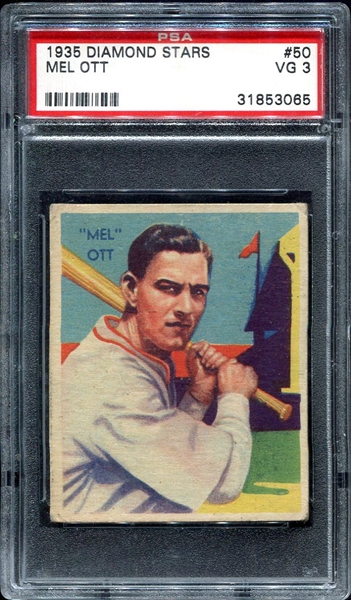 1935 Diamond Stars #50 Mel Ott PSA 3