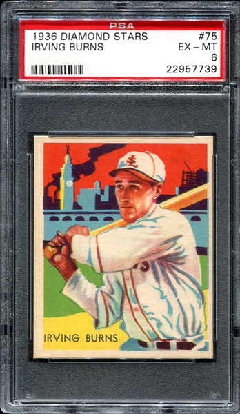 1936 Diamond Stars #75 Irving Burns PSA 6