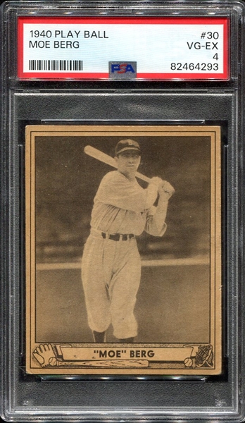 1940 Play Ball #30 Moe Berg PSA 3