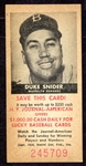 1954 N. Y. Journal-American Duke Snider Exmt
