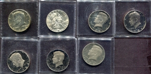 Kennedy Proof & BU Franklin Half Dollars
