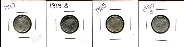 Mercury Dimes 4 Different Better Dates