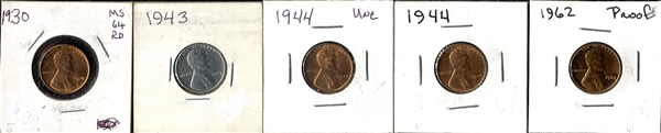 Uncirculated & Proof Lincoln Cents 1930-1962