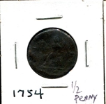 1754 Great Britain 1/2 Penny