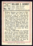 1966 Leaf Good Guys Bad Guys #73 Billy the Kid Nrmt