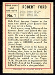 1966 Leaf Good Guys Bad Guys #1 Robert Ford Exmt