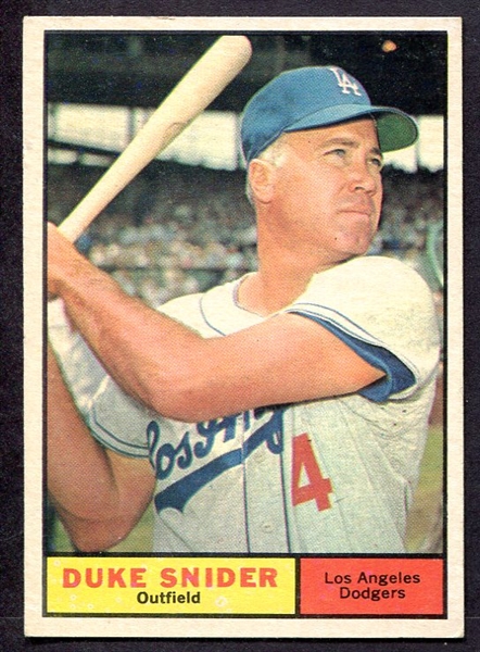 1961 Topps #443 Duke Snider Los Angeles Dodgers