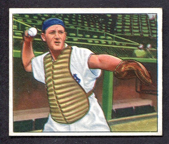 1950 Bowman #165 Bruce Edwards Brooklyn Dodgers Exmt