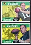 1968 Topps Oakland Raiders Blanda & Lamonica Exmt/Nrmt