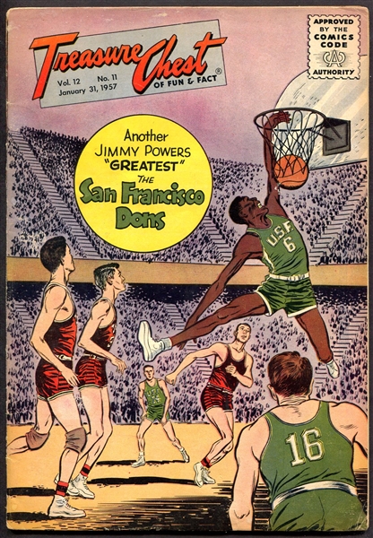 1957 Treasure Chest Comic w/Bill Russell 