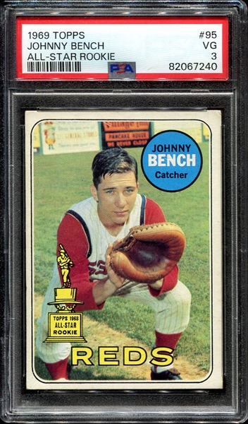 1969 Topps #95 Johnny Bench PSA 3