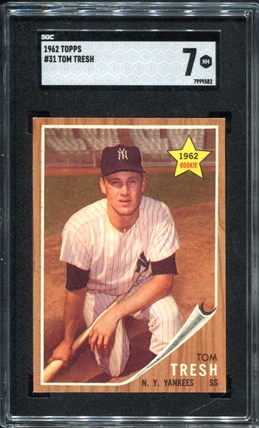 1962 Topps #31 Tom Tresch RC SGC 7