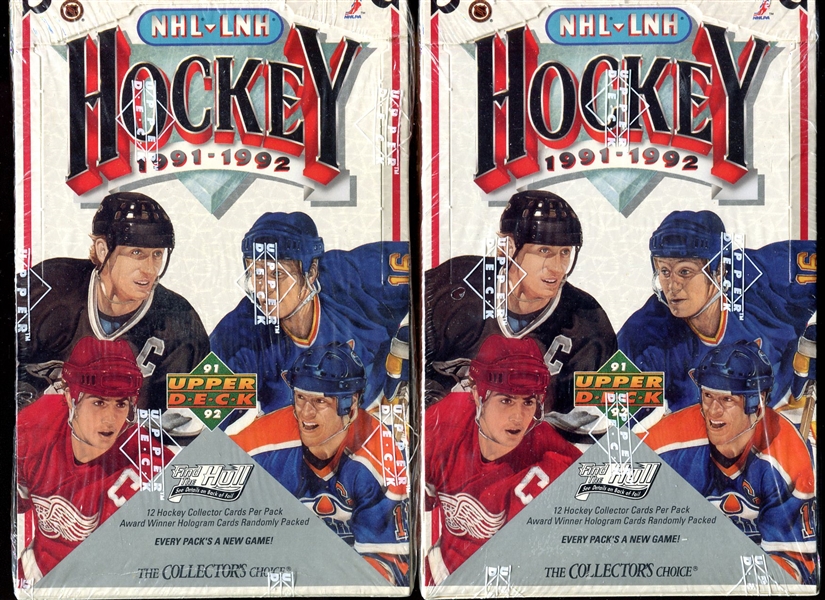 2 Factory Sealed 1991-92 Upper Deck Hockey Boxes