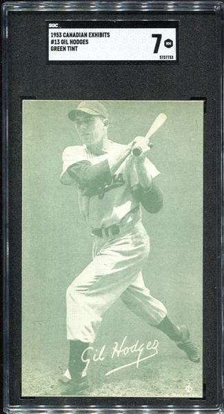 1953 Canadian Exhibits Gil Hodges SGC 7 Highest Graded