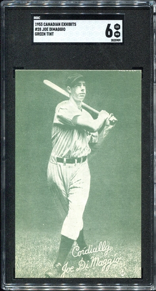 1953 Canadian Exhibits Joe DiMaggio SGC 6 Highest Graded