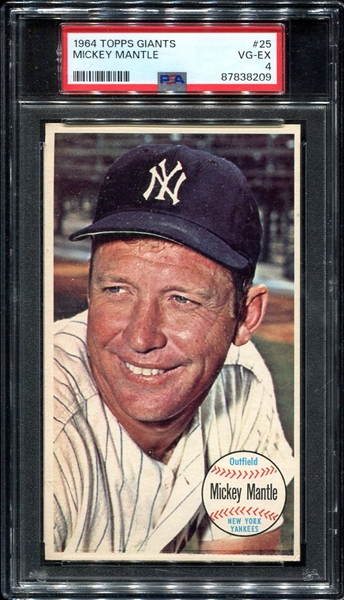 1964 Topps Giants #25 Mickey Mantle PSA 4