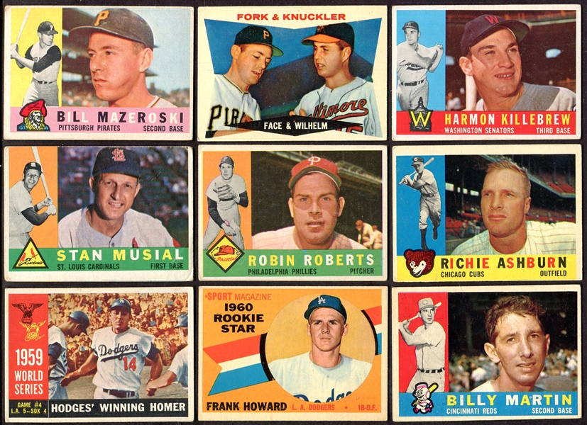 1960 Topps 157 Different w/Musial Mays + More HOFers & High #s