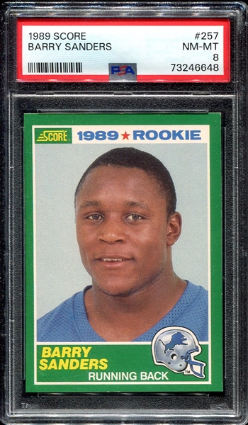 1989 Score #257 Barry Sanders RC PSA 8
