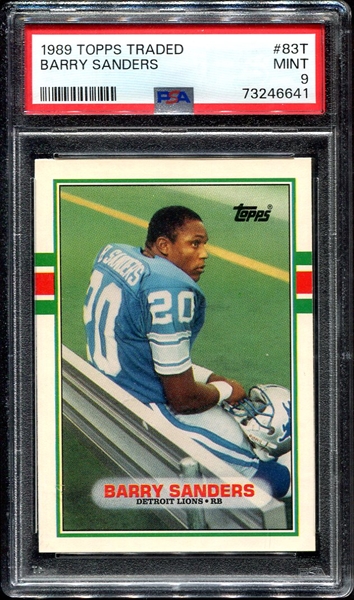 1989 Topps Traded #83T Barry Sanders RC PSA 9