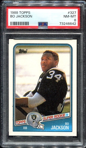 1988 Topps #327 Bo Jackson RC PSA 8