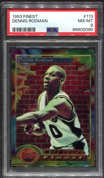 1993 Finest #113 Dennis Rodman PSA 8