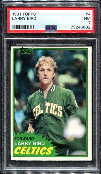 1981 Topps #4 Larry Bird Rookie Card PSA 7