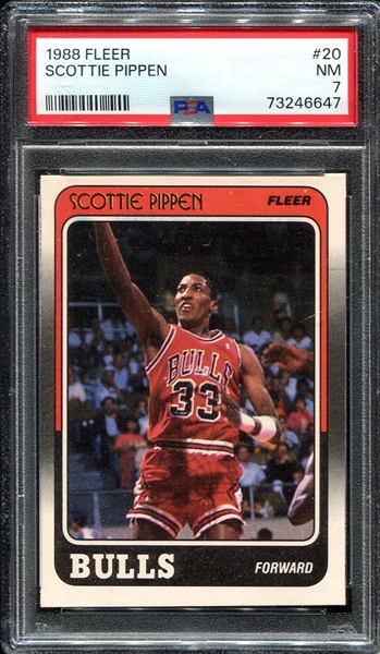 1988 Fleer #20 Scottie Pippen RC PSA 7