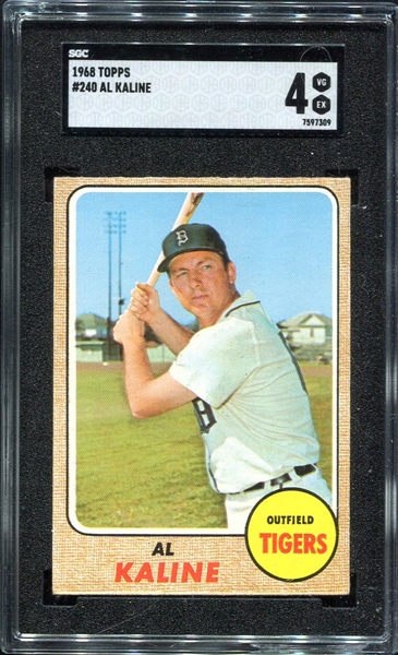 1968 Topps #240 Al Kaline SGC 4