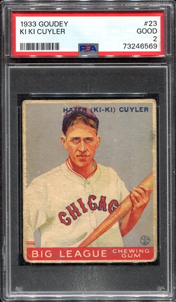 1933 Goudey #23 Ki-ki Cuyler PSA 2