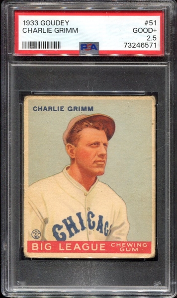 1933 Goudey #51 Charlie Grimm PSA 2.5