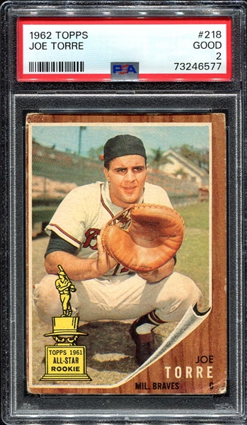 1962 Topps #218 Joe Torre RC PSA 2