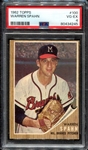 1962 Topps #100 Warren Spahn PSA 4