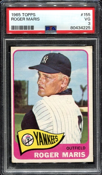 1965 Topps #155 Roger Maris New York Yankees PSA 3