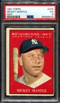 1961 Topps #475 Mickey Mantle MVP PSA 3
