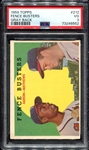 1959 Topps #212 Fence Busters Aaron/Mathews Gray Back PSA 3