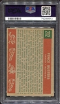 1959 Topps #212 Fence Busters Aaron/Mathews Gray Back PSA 3