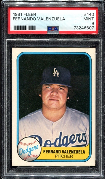 1981 Fleer #140 Fernando Valenzuela RC PSA 9