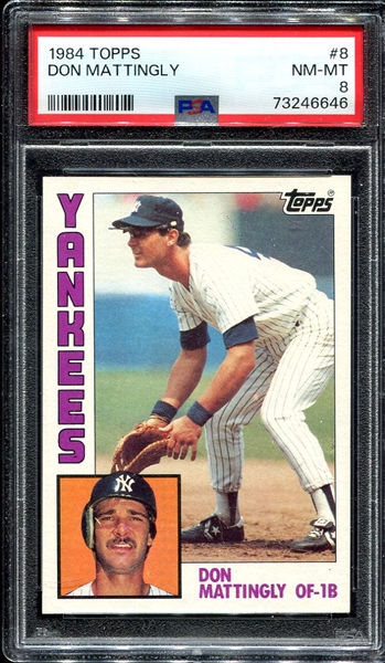 1984 Topps #8 Don Mattingly RC PSA 8
