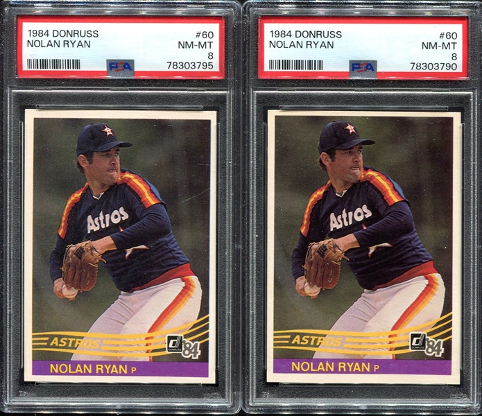 1984 Donruss #60 Nolan Ryan Pair of PSA 8s