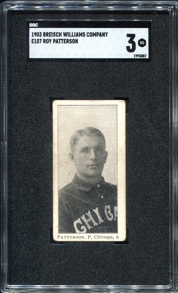 E107 Patterson Chicago White Sox SGC 3 Highest Graded