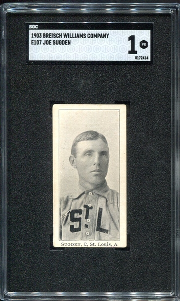 E107 Sugden St. Louis Browns w/Overprint SGC 1