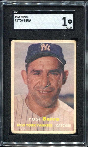 1957 Topps #2 Yogi Berra SGC 2